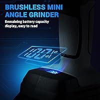 Vista 3 de Amoladora angular sin escobillas, mini amoladora angular inalámbrica cepillada con 2 discos de 5 cortes, batería de 16.8 V 2000 mAh, amoladora
