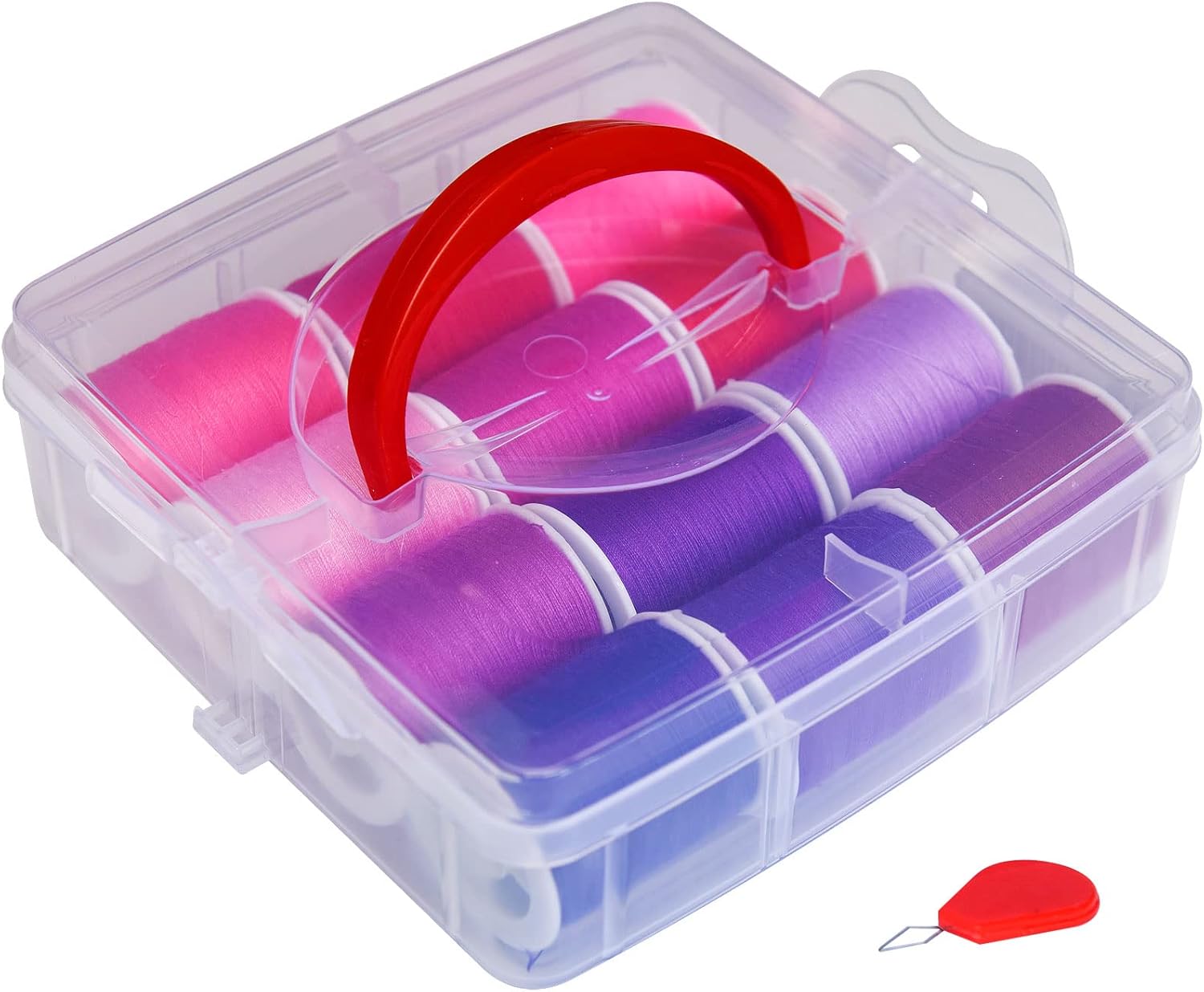 Sewing Thread 12 Colors Set 40S/2 with Sewing Tools Packed in Storage Box for Sewing