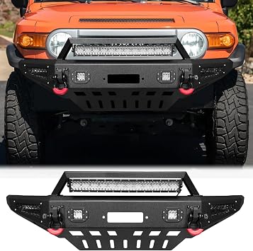 Vijay Front Bumper Fits 2007-2014 FJ Cruiser with Winch Plate and Lights
