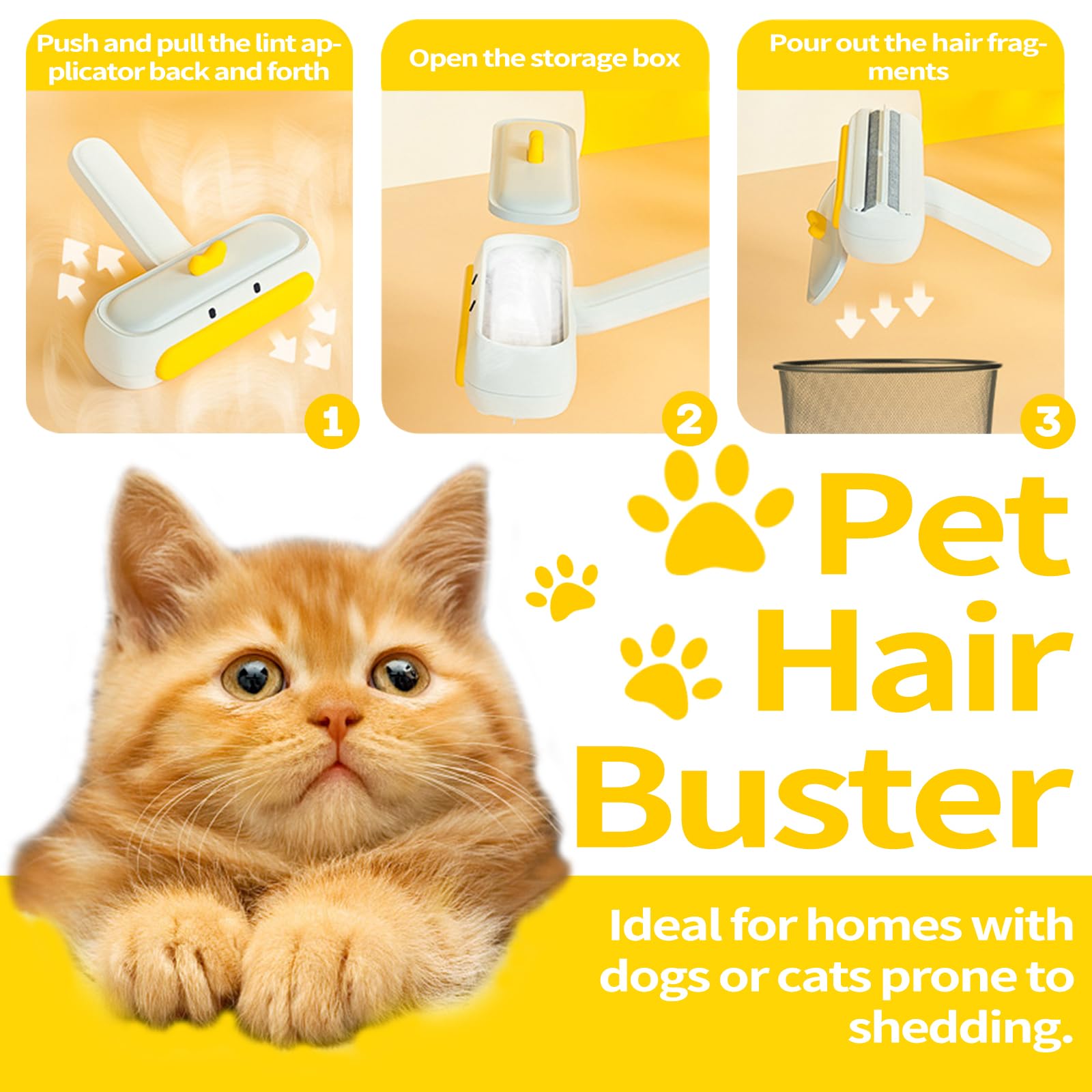 Pet Hair Remover Roller and Portable Lint Remover, Reusable Hair Removal Brush for Dogs & Cats, Clothes Fuzz Shaver - Image 3