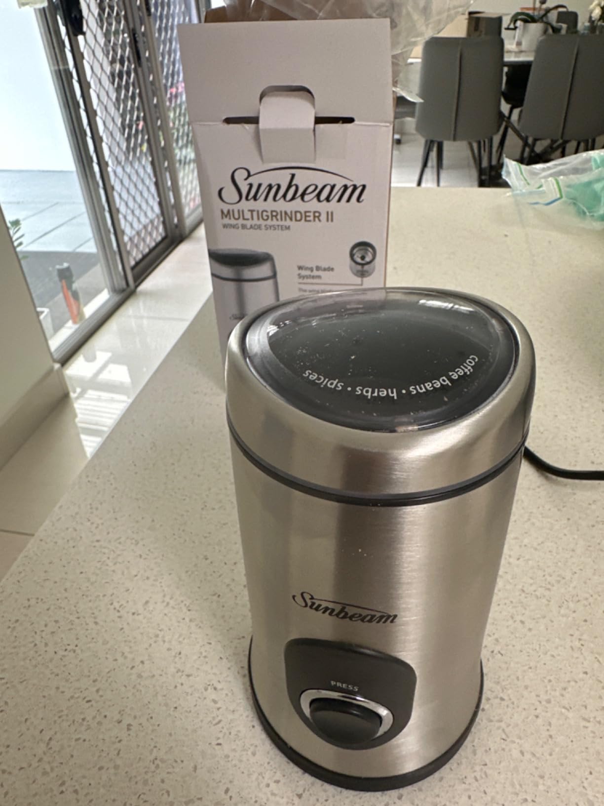 Sunbeam EM0405 Multigrinder II Coffee Grinder, Herb Grinder And Spice Grinder 165W One