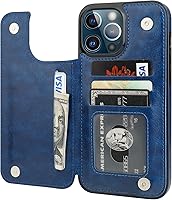Vista 16 de ONETOP - Funda tipo cartera compatible con iPhone 13 Pro Max con tarjetero, piel sintética, ranuras para tarjetas, doble cierre magnético y funda
