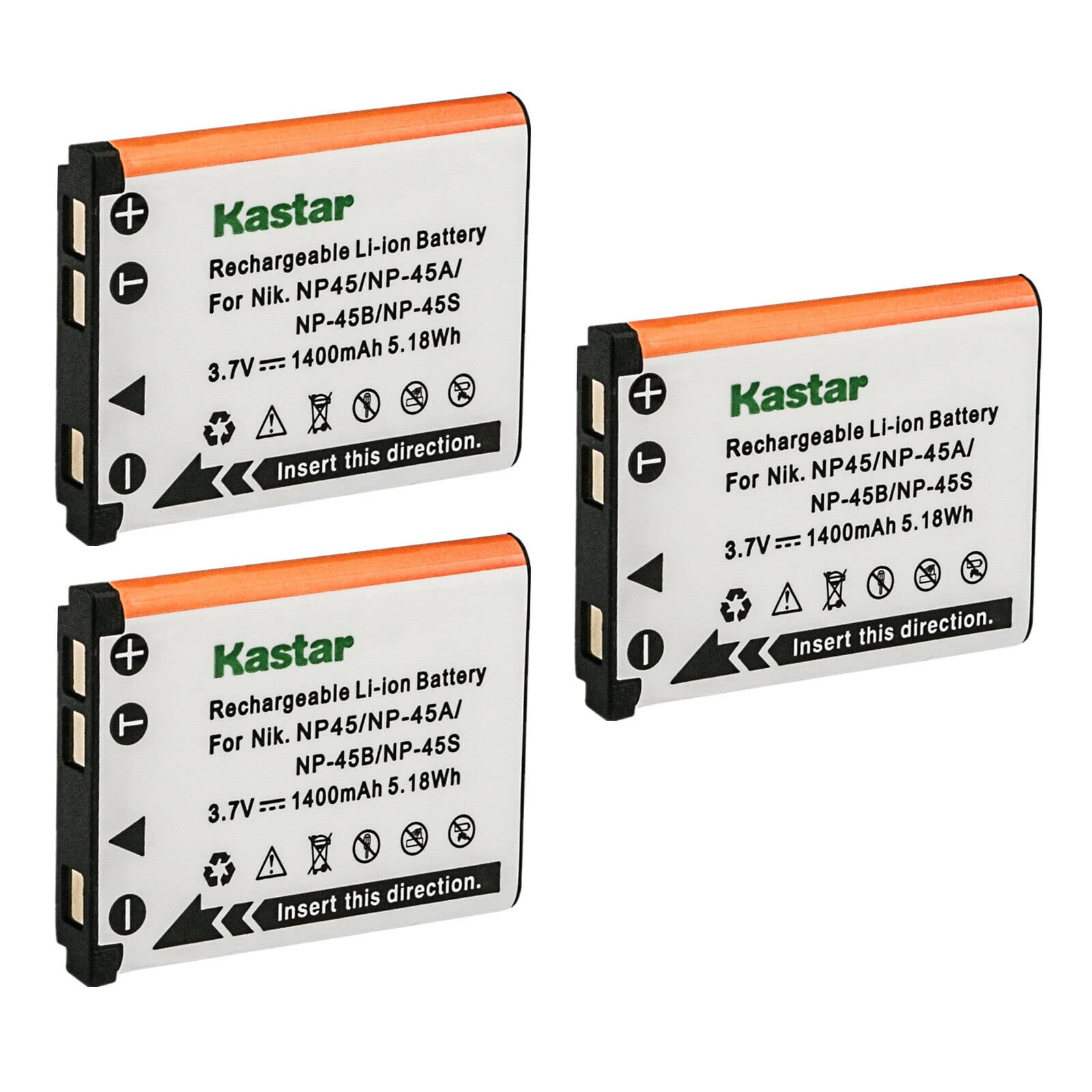 Kastar FNP-45 Battery 3-Pack Replacement for Fujifilm FinePix JV500 FinePix JX200 FinePix JX205 FinePix JX210 FinePix JX250 FinePix JX255 FinePix JX280 FinePix JX290 FinePix JX295 Camera