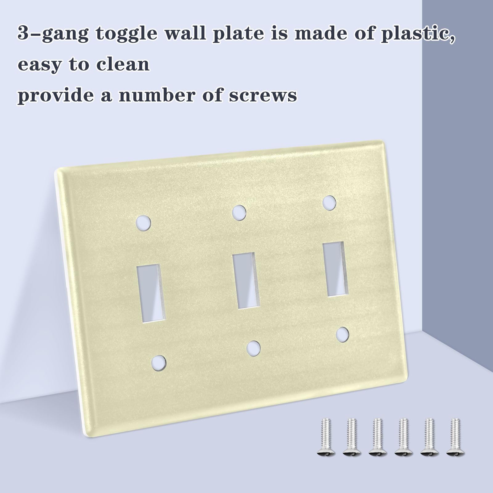 JDAKHD Decorative Light Switch Cover Plate - 3 Gang, Green Marble With Wavy Veins, Polycarbonate