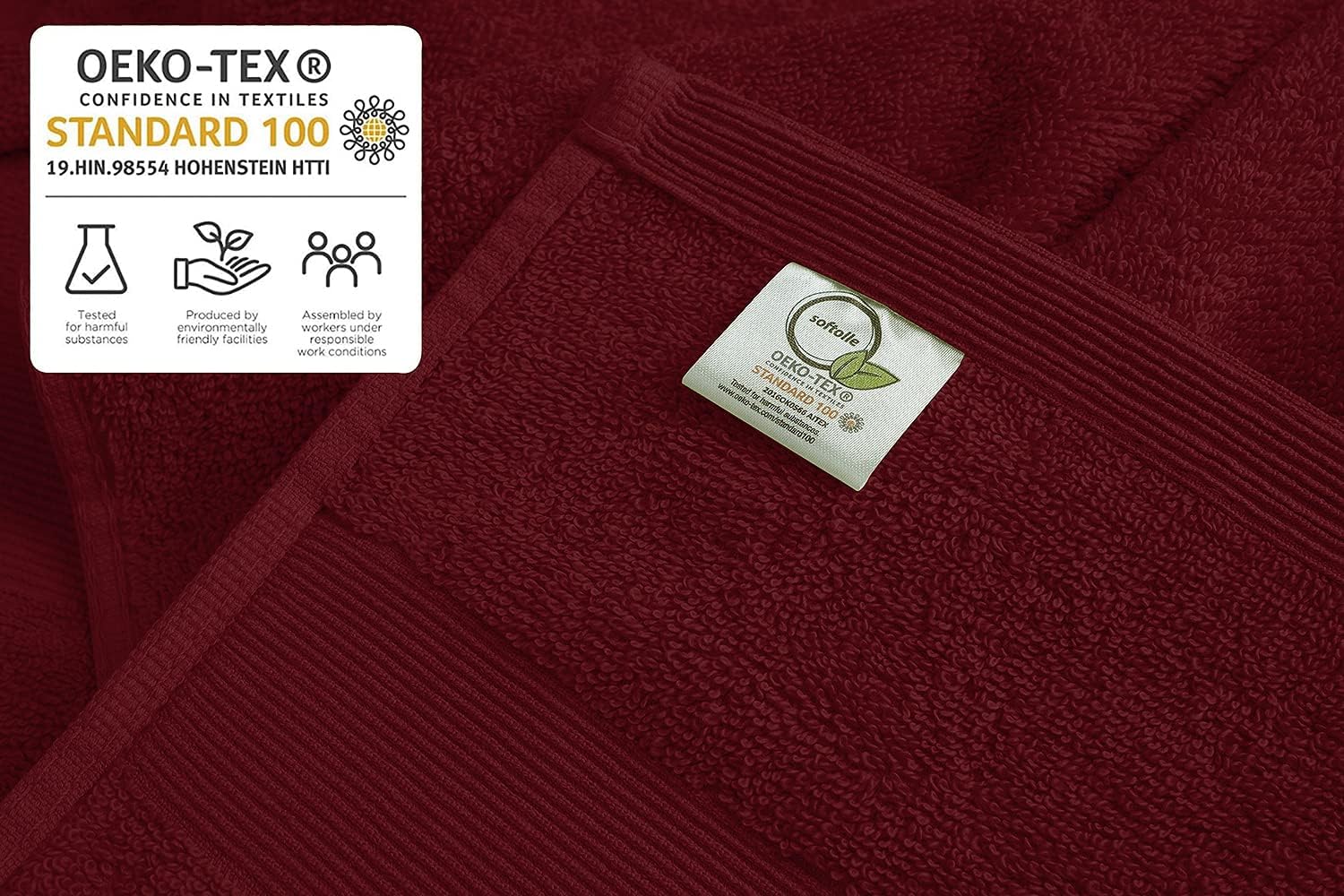 Softolle Luxury Bath Towels Set of 4 (27” x 54”) | Towels for Bathroom | Super Soft | Highly Absorbent Towels for Home, Spa, Gym (NavyBlue-Burgundy)