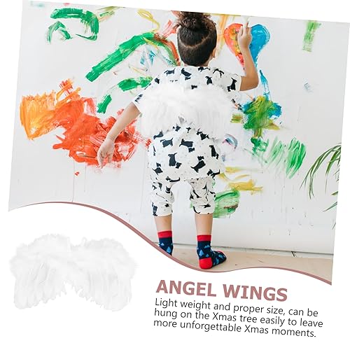 Miniatura 4 de Abaodam 5 Sets Angel Wings Hair Band Princess Wings Kids White Wing White Plume Wings Fairy White Wings Kids Scrunchies Cosplay Costume Wing