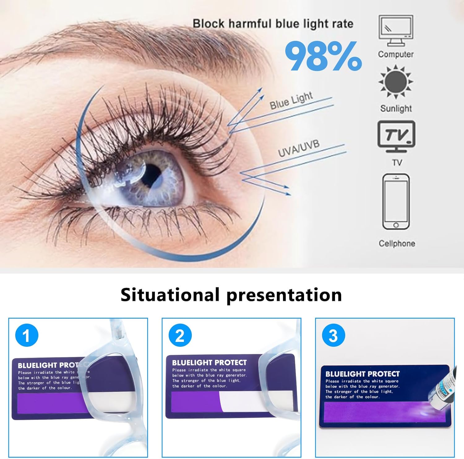 KoKoBin 2 Pack Oprah Style Reading Glasses for Women Blue Light Blocking, Cute Oversized Square Computer Readers Spring Hinge - Image 5