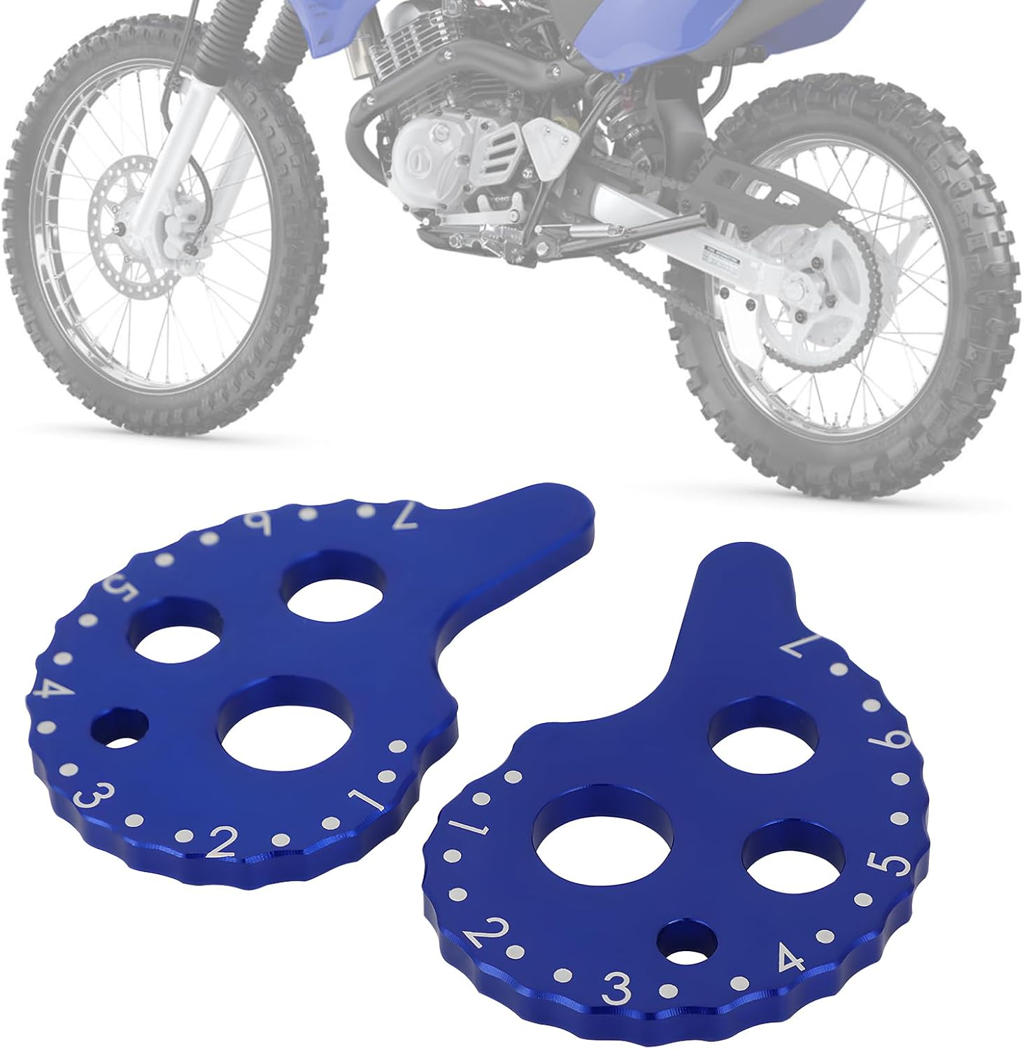 Motorcycle Chain Adjuster Parts Regulator CNC Dirt Bike Rear Axle Block for TTR125 TTR 125 2005-2025 Accessoires Blue