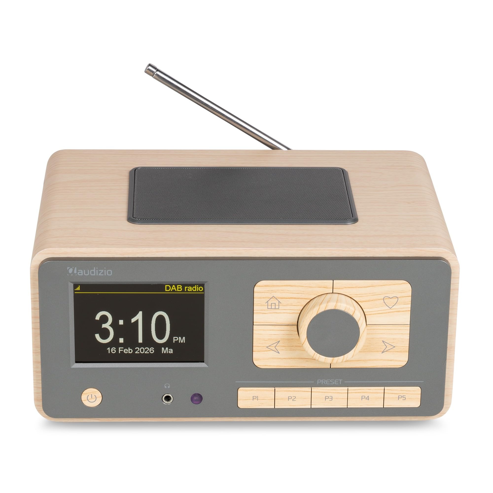 Audizio Dozza Radio Internet WiFi Dab+ FM BT 5.3 40W, Radio Numérique avec Télécommande, Écran Intuitif, Sortie Jack, Design Bambou Élégant Maison