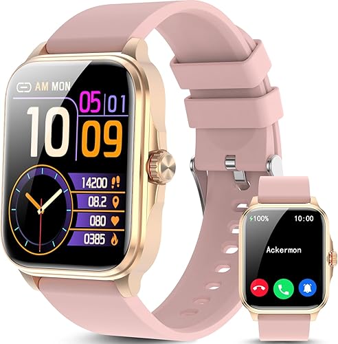 JUGEVI Relojes inteligentes para mujeres y hombres (respuestahacer llamadas) Pantalla HD de 1.91 pulgadas, monitor de sueño, ritmo cardíaco, oxígeno