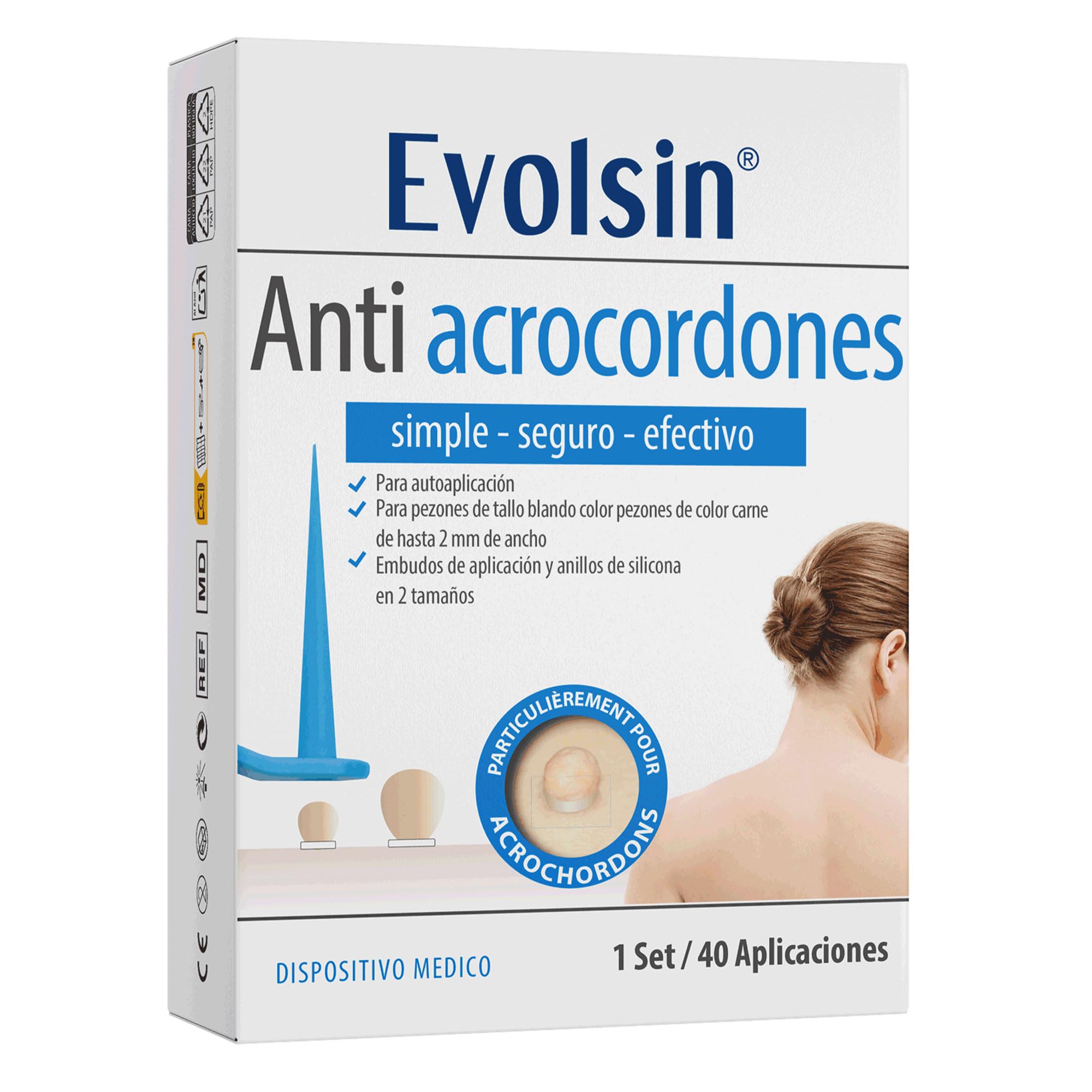 Evolsin® Anti acrocordones – eficaz contra las verrugas del tallo para el hogar – eficaz, seguro y fácil sin productos químicos – Ideal para cuello, axilas y cuerpo