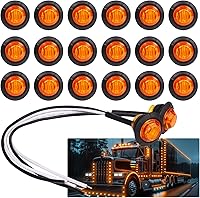 Vista 12 de TMH Paquete de 20 luces LED rojas de 3/4 pulgadas de montaje con lente transparente, luces de marcador LED laterales para remolque, camión