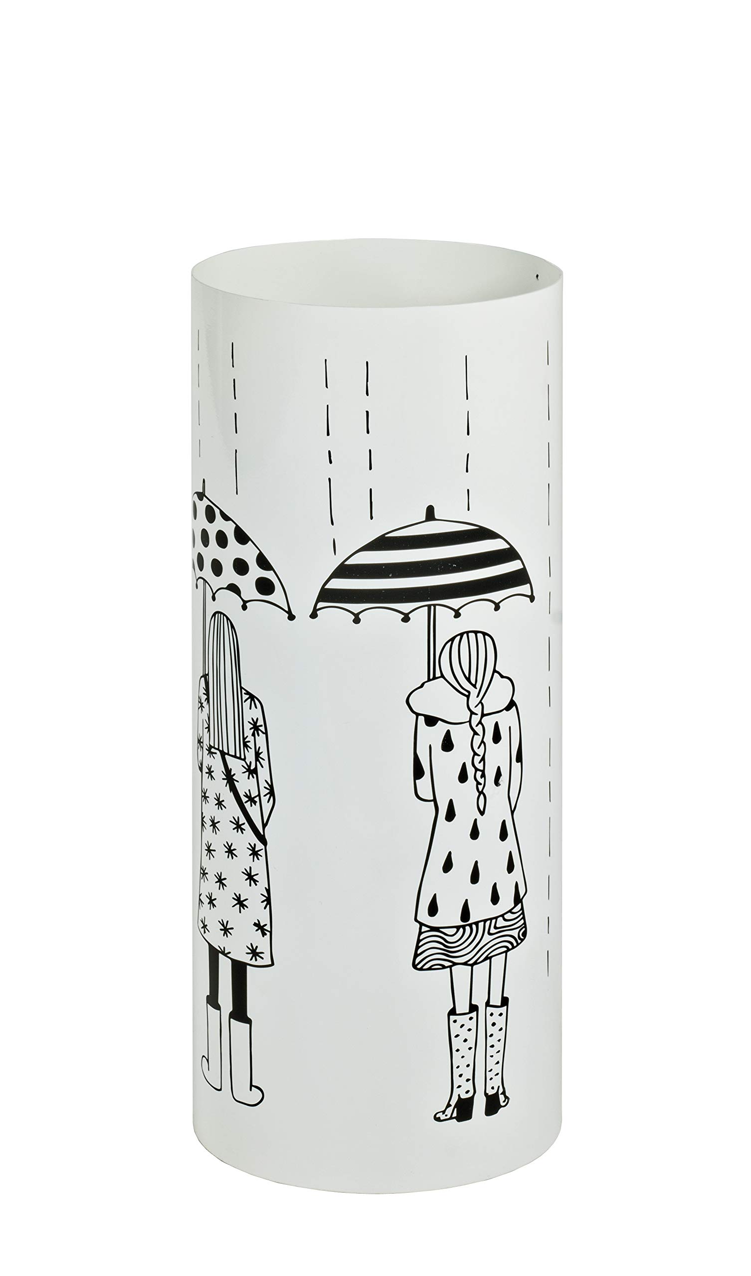 Porte-parapluies design moderne blanc HAKU cylindre métallique 18cm