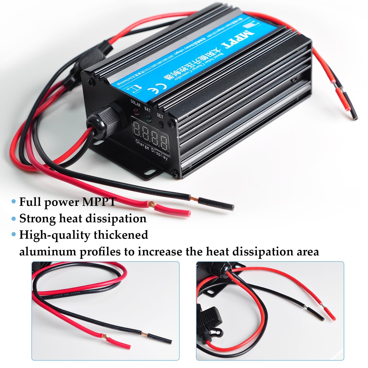 Snapklik.com : 4 LEDs MPPT Boost Solar Charge Controller Panel 300W ...