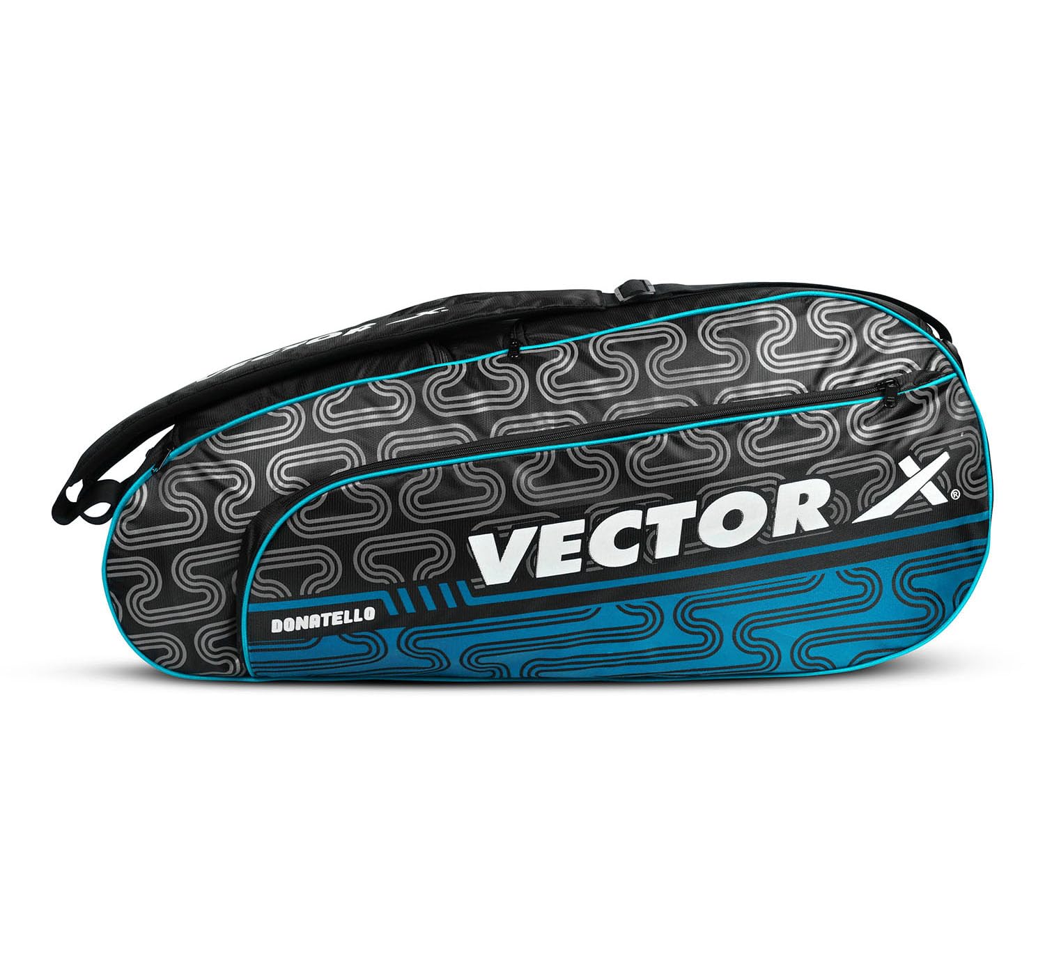 Vector X Donatello Water Resistant 4 Compartment Badminton Bag with Padded Shoulder Strap (Black-Blue)-image-40