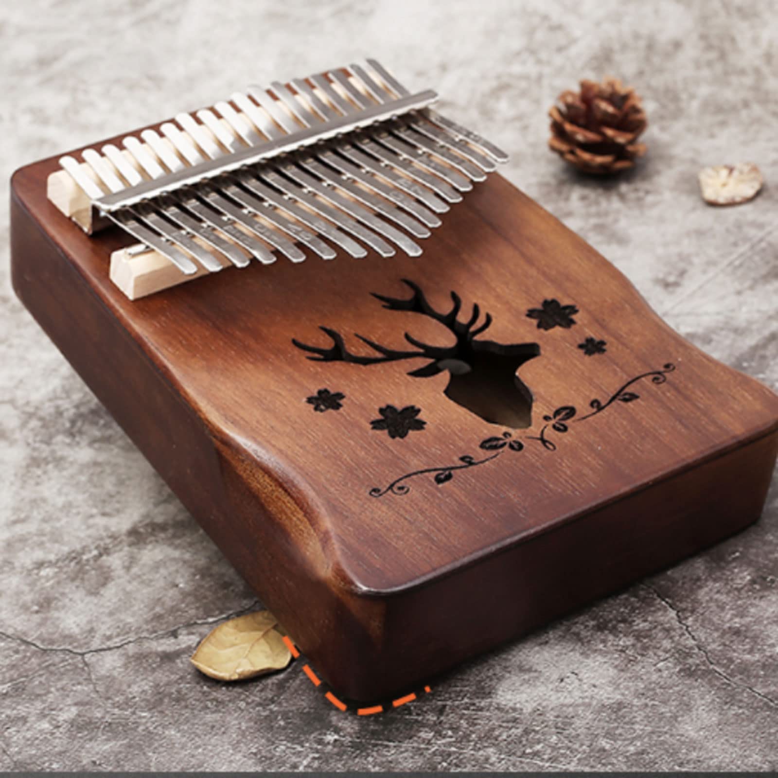 Suono Squisito Strumento Multifunzione per Pianoforte a 17 Tasti per Strumento Musicale a percussione per Principianti, Design Squisito della Testa di Cervo Sika Facile da Giocare