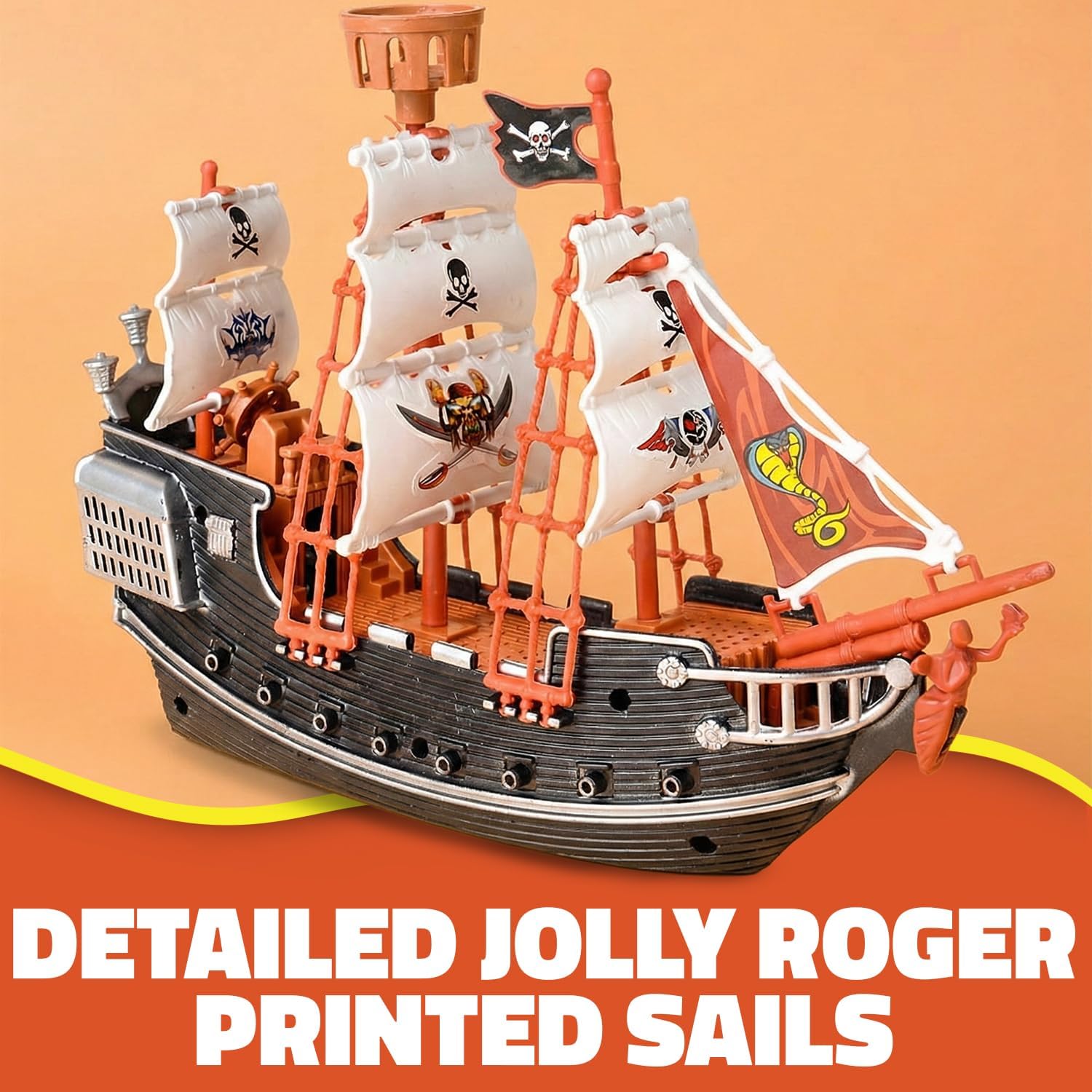 Rhode Island Novelty 10 Inch Pirate Boat, One Per Order