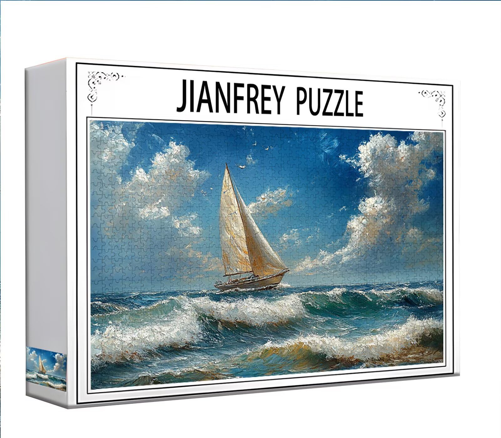 Łódź ocean puzzle dla dorosłych 2000 sztuk, trudne trudne łamigłówki, gry edukacyjne, niemożliwe puzzle dla dorosłych, hobby, twarde drewniane puzzle, gładkie krawędzie, ciasne gryzienie E-4