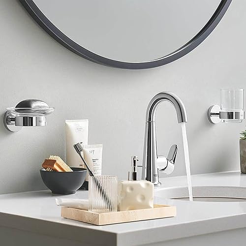 Miniatura 5 de WORHE Bandeja de tocador de piedra travertino de Italia para joyas, perfumes, maquillaje, velas, bandejas decorativas de mármol natural para baño,