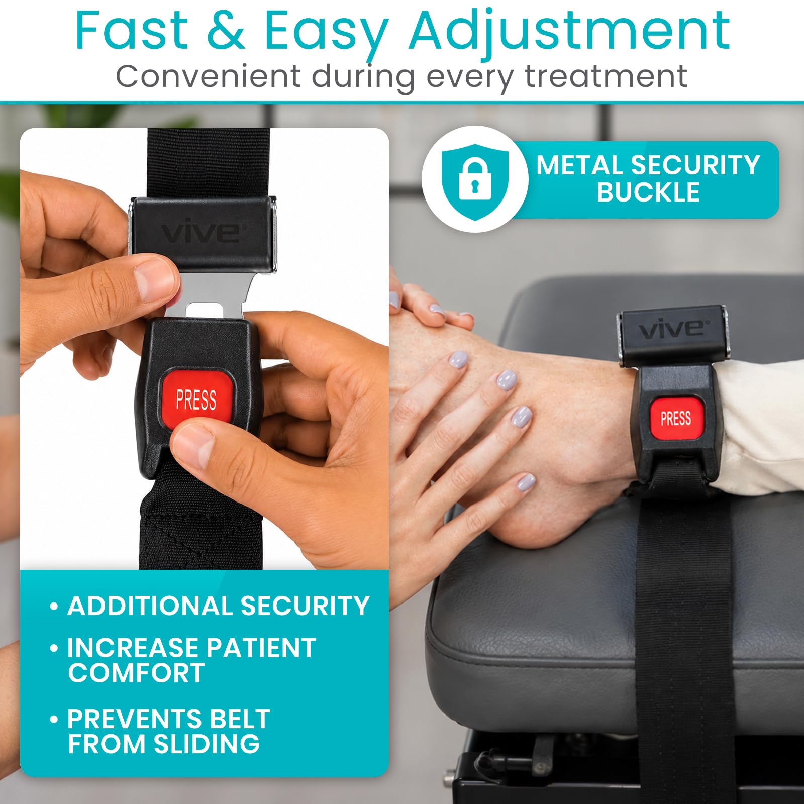 Vive Mobilization Belt for Physical Therapy with Buckle - Manual Traction Stretching Band - PT Traction Strap Belt for Stretching, Mobility, Massages & Exercise — Amazon image 6