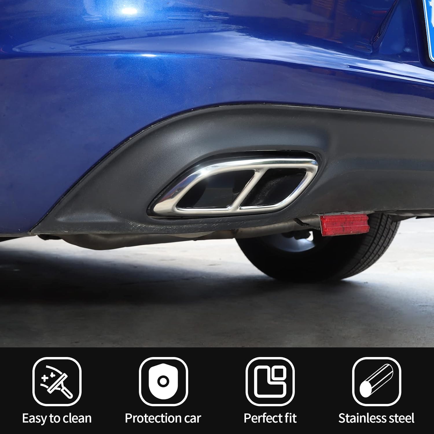 JWWY Stainless Steel Exhaust Muffler Tail Pipe Trim Cover for 2015-2022 Dodge Charger Exterior Accessories