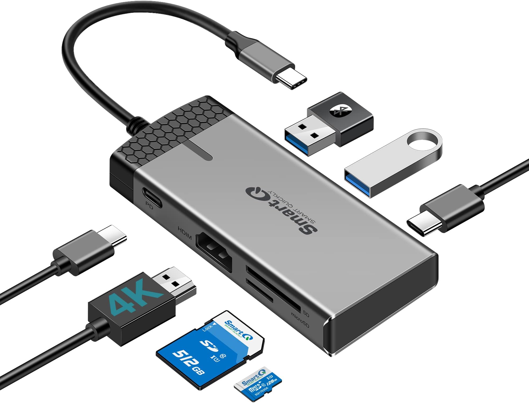 Amazon.com: Type C USB Hub, 10Gbps USB C Hub, USB C Splitter with 1 USB ...