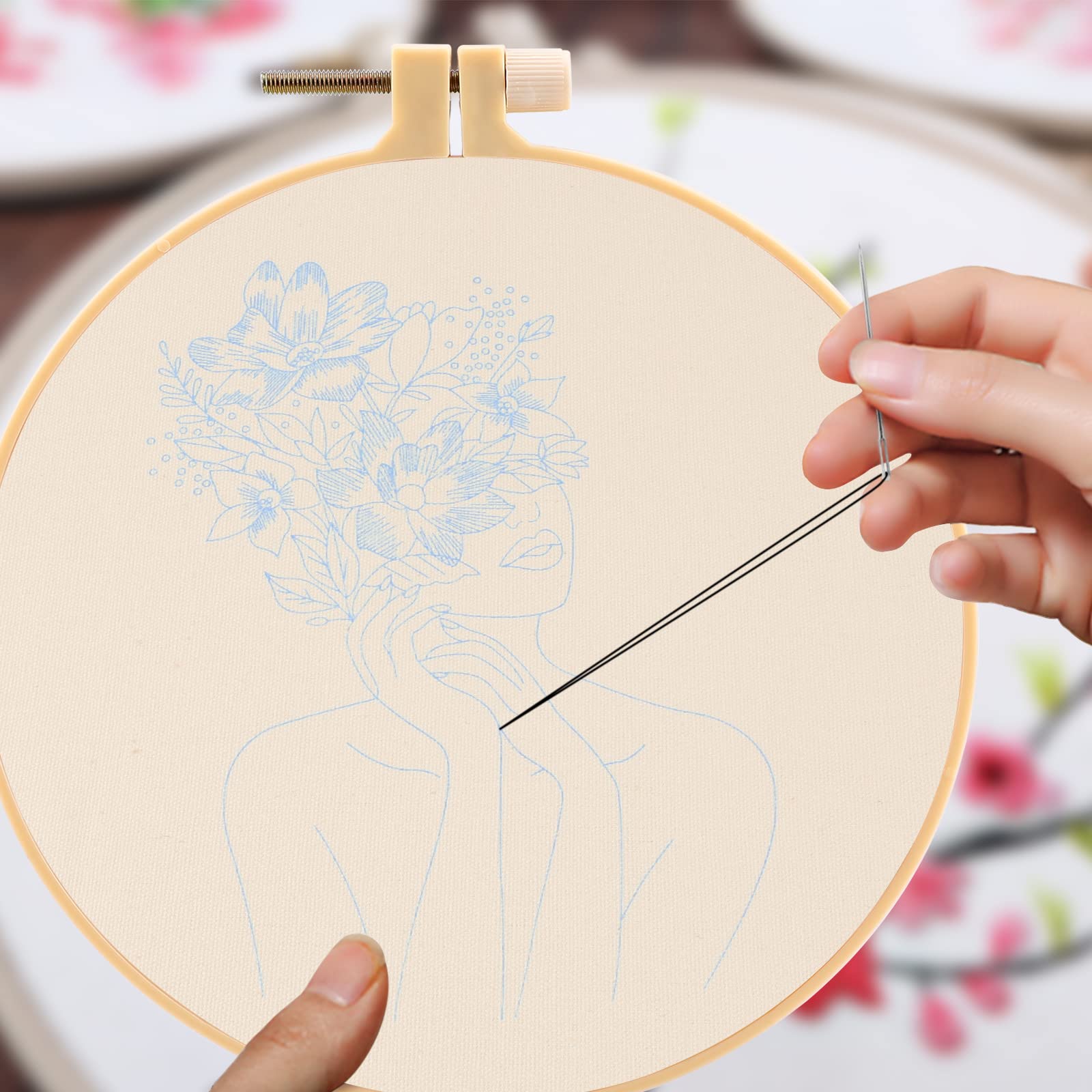 Kit Ricamo Per Principianti - Set Punto Croce Con Telaio, Tessuto, Filo E Istruzioni, Ideale Per Donne