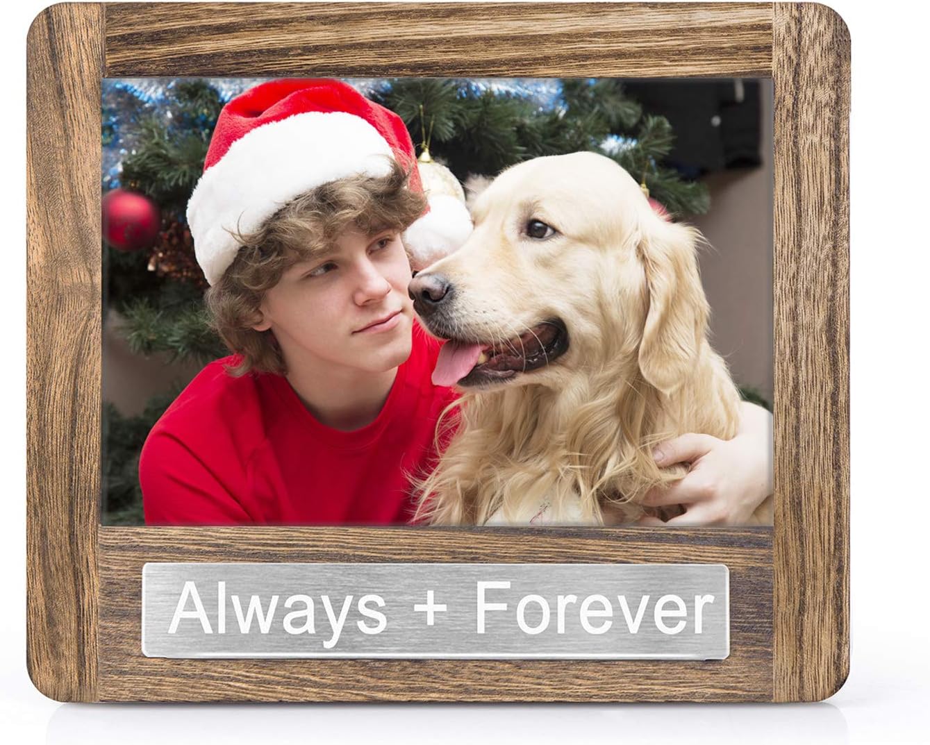 DLQuarts 4x6 Picture Photo Frame [Always and Forever] Theme, Horizontal, 4x6 without Mat and 2.5x4 with Mat, Carbonized Black