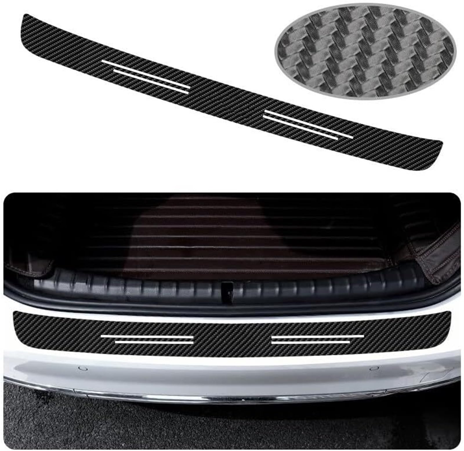 Auto-Kofferraumschutz Auto Hinten Stamm Schutz Für Peugeot 5008 Carbon Fiber Protector Kofferraum Platte Film Leder