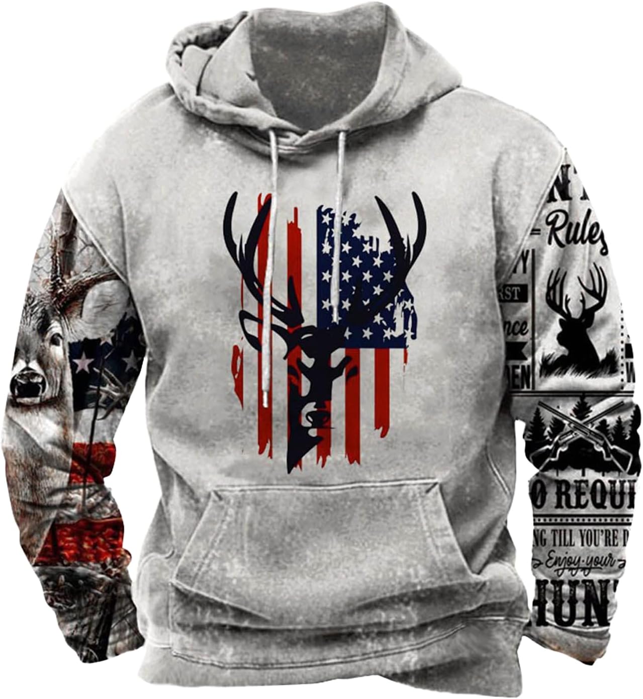 Zhyaj Western Hoodie for Men Aztec Cowboy Printed Drawstring Pullover Hooded Sweatshirt Mens Comfy Fleece Sweatshirt