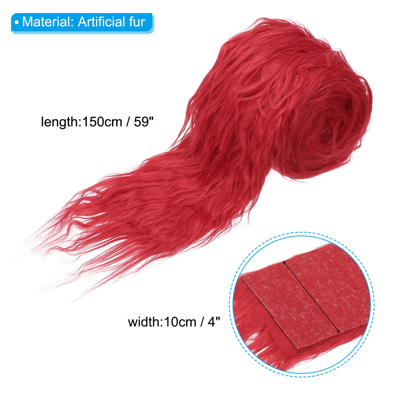 PATIKIL Plush Faux Fur Fabric Precut Strips - Image 2