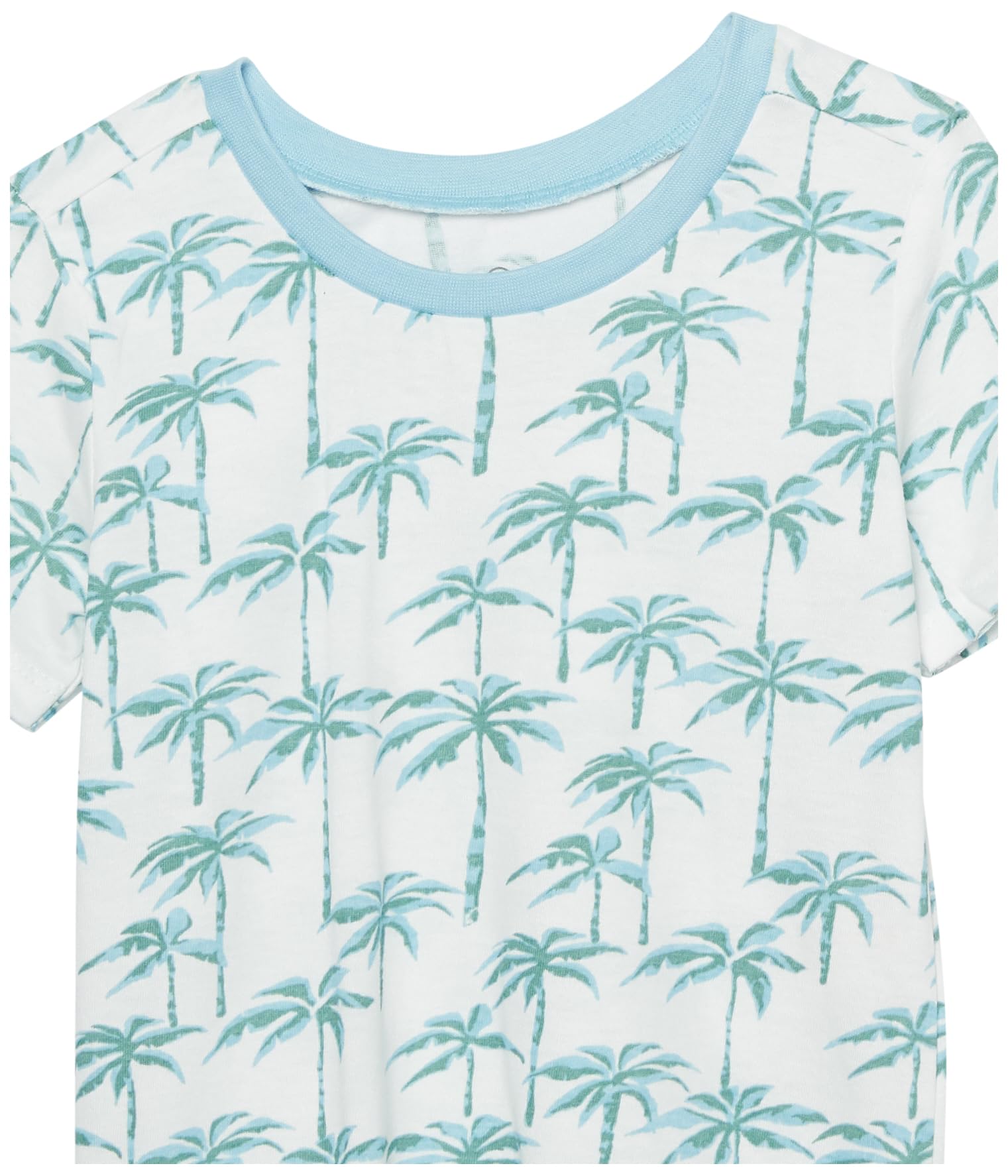 HonestBaby Playwear - Conjunto de ropa de juego, camisetas y pantalones, 100 % algodón orgánico para bebé, niños pequeños, unisex (LEGACY), palmas de acuarela, 5T, Azul, 5 años