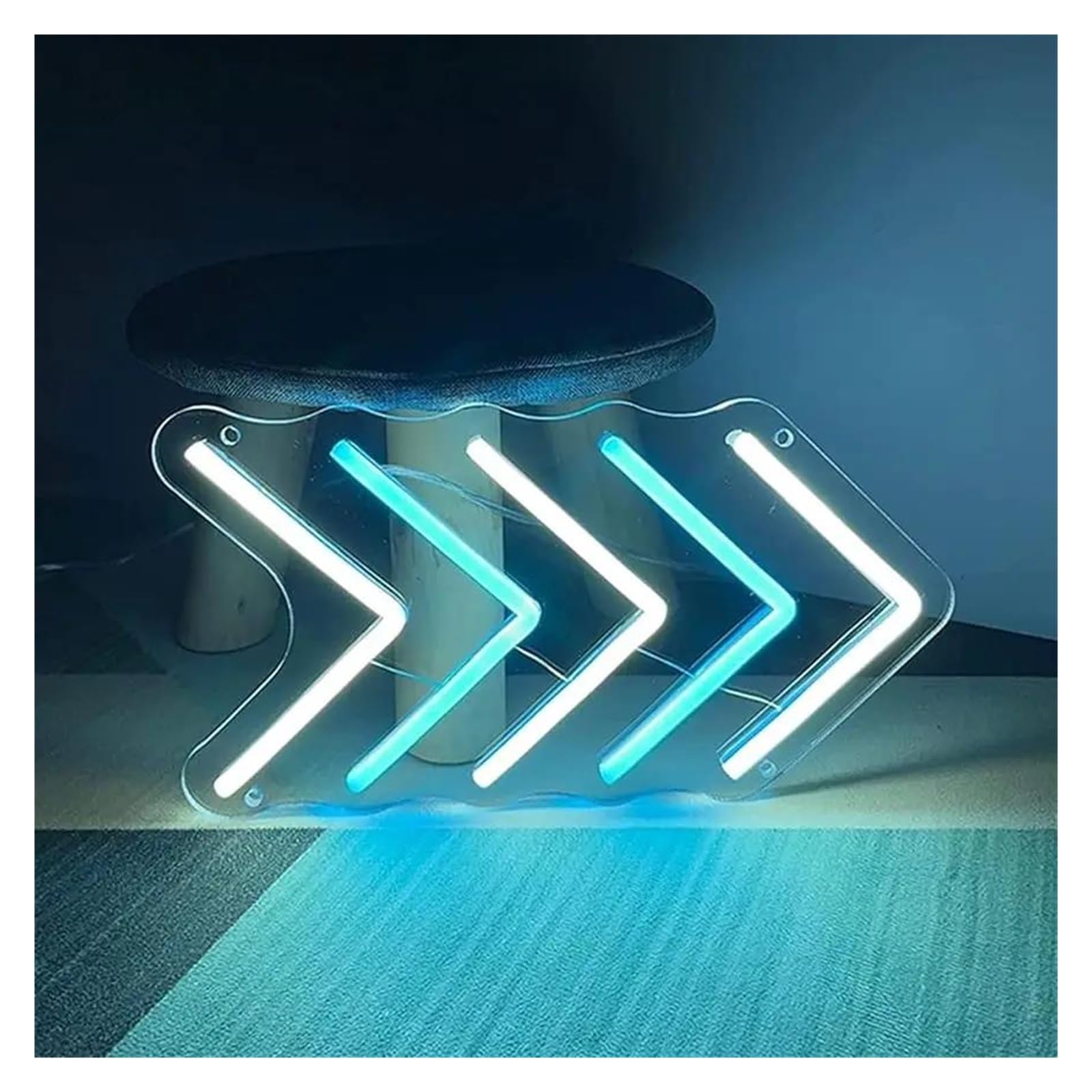 Luces Art Decoration Christmas Panel Acrílico Luminoso De Luz De Modelado De Neón Con Forma De Flecha, Decorativo Para Tienda, Baño, Entrada, Letrero Colgante, Alimentado Por USB