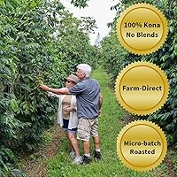 Vista 7 de KONA EARTH - 100% Café Kona, Tostado Medio Oscuro Clásico, Grano Entero (227 gramos) Café auténtico Kona hawaiano de la granja, tostado en lotes