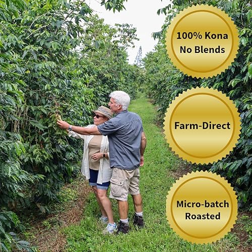 Miniatura 2 de KONA EARTH 100% Café Kona, Tostado Medio Clásico, Grano Entero, 1 lb (454 gramos) Directo de la Granja, Auténticos granos de café Kona hawaianos de