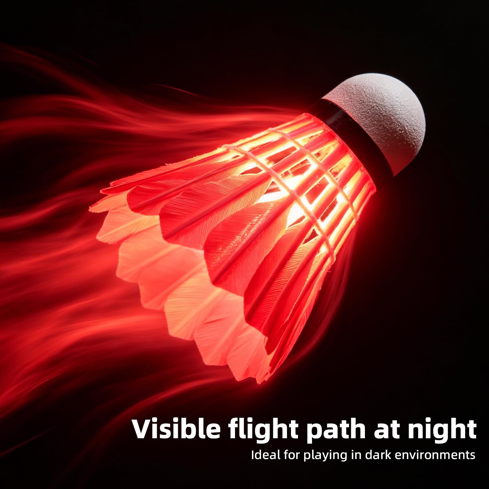 Binnan 4 Piezas Volante Bádminton LED Brillante para Deportes Interior Exterior Duradero