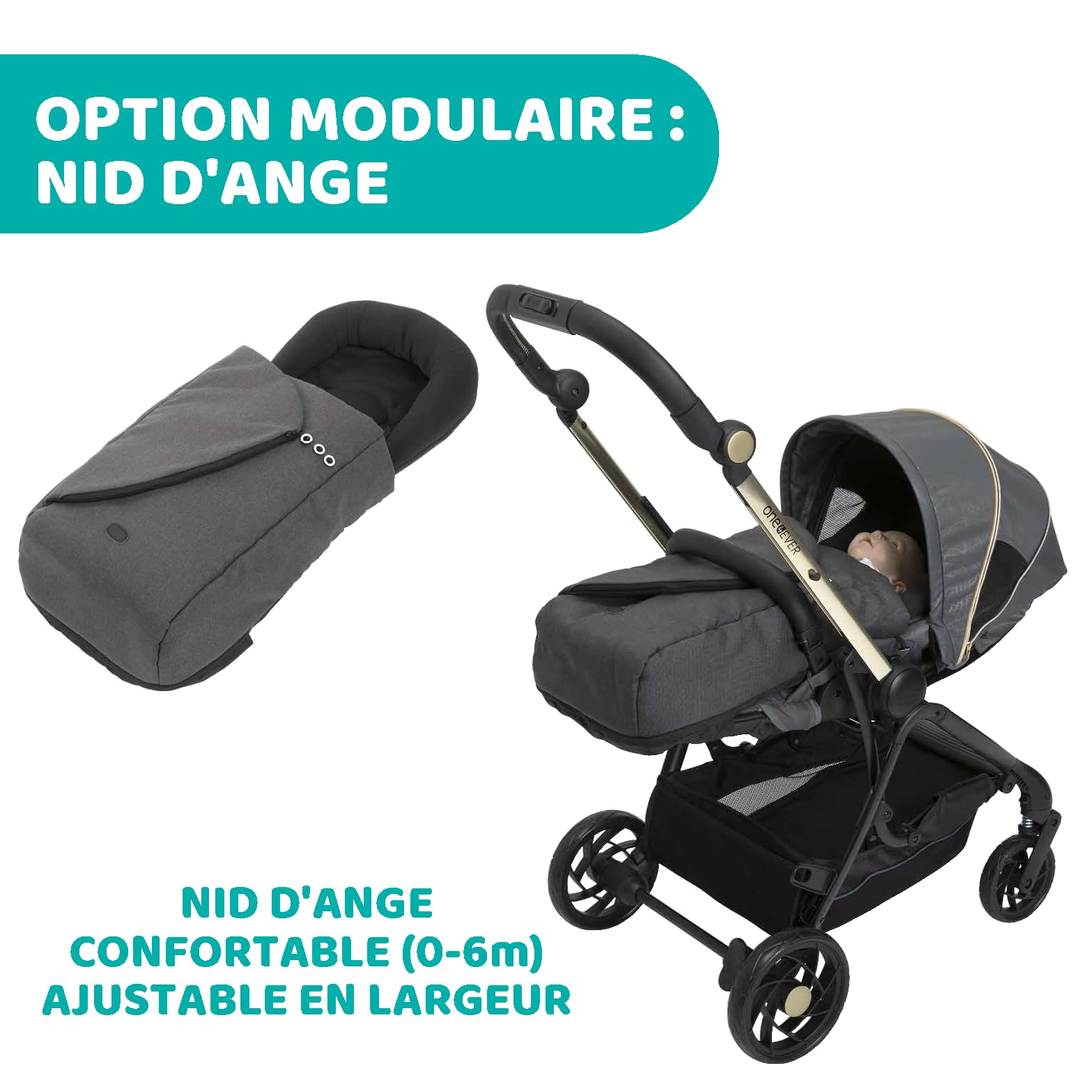 Chicco One4Ever Poussette Légère et Compacte de 0 Mois à 4 ans,Capacité de Charge Maximale de 22 kg,Poussette Pliable,Dossier Inclinable,Fermeture Automatique en 1 étape