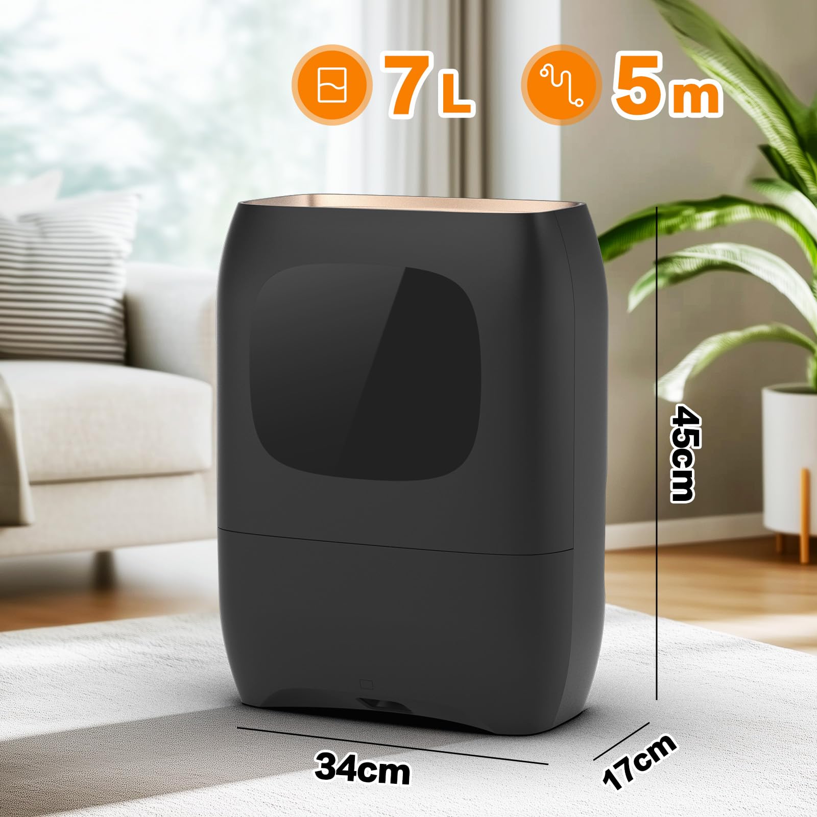 Elektrische Kehrschaufel mit Sensor 7L Staubbehälter berührungsloser Staubsauger Stabstaubsauger für Küche Tierhaare