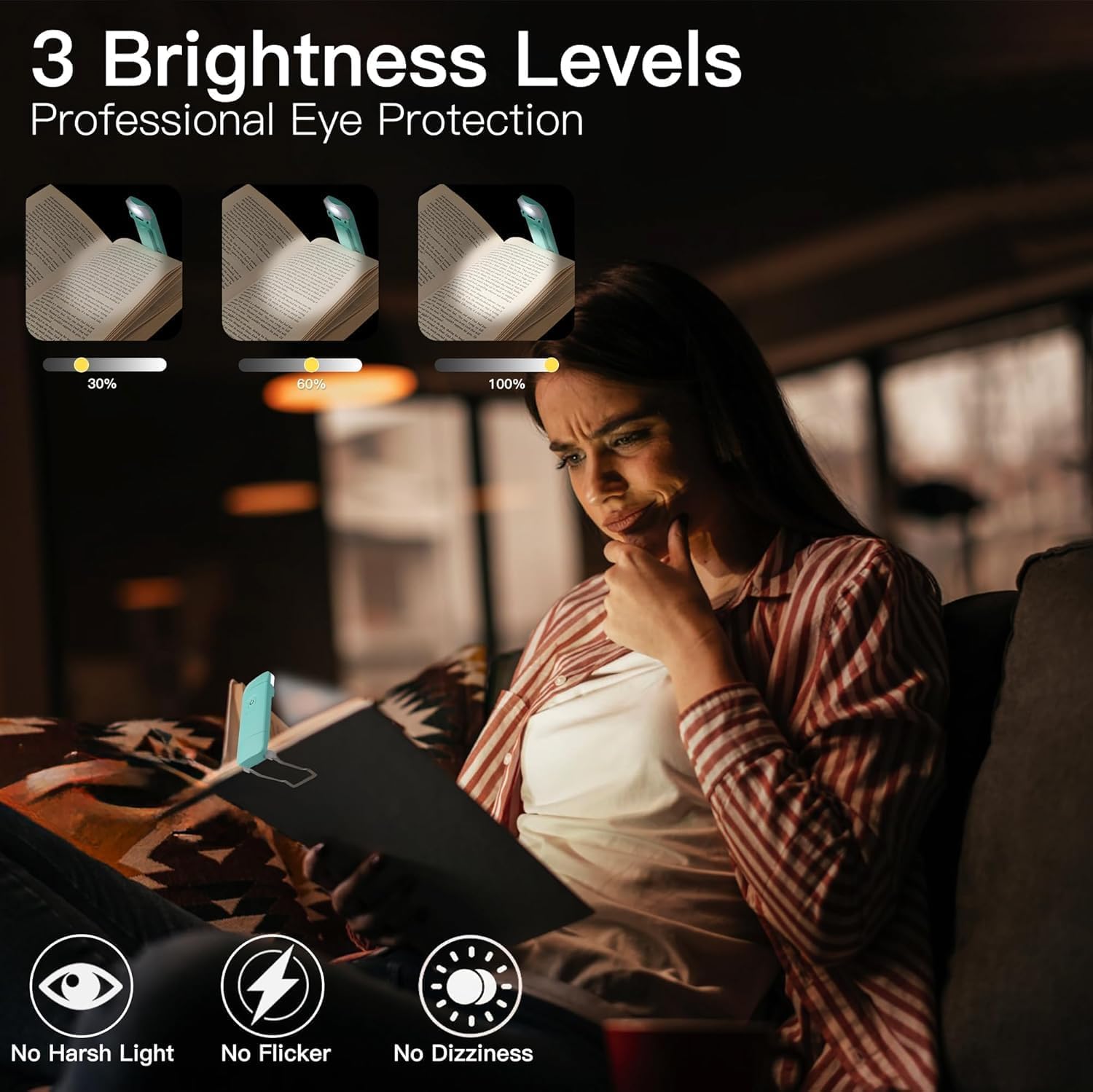 KunHe 30 Pack USB Rechargeable Book Lights Bulk for Reading at Night in Bed Reading Lights Bulk LED Reading Lights with Clip for Kids & Adults Bulk Christmas Gift for Man Woman Book Lovers