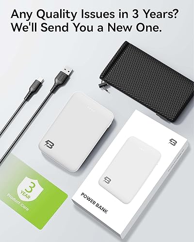 Miniatura 7 de Mini banco de energía ultracompacto de 5000 mAh, 5 V 2 A, cargador portátil de carga rápida PD de 18 W con USB-C (entradasalida) y entrada