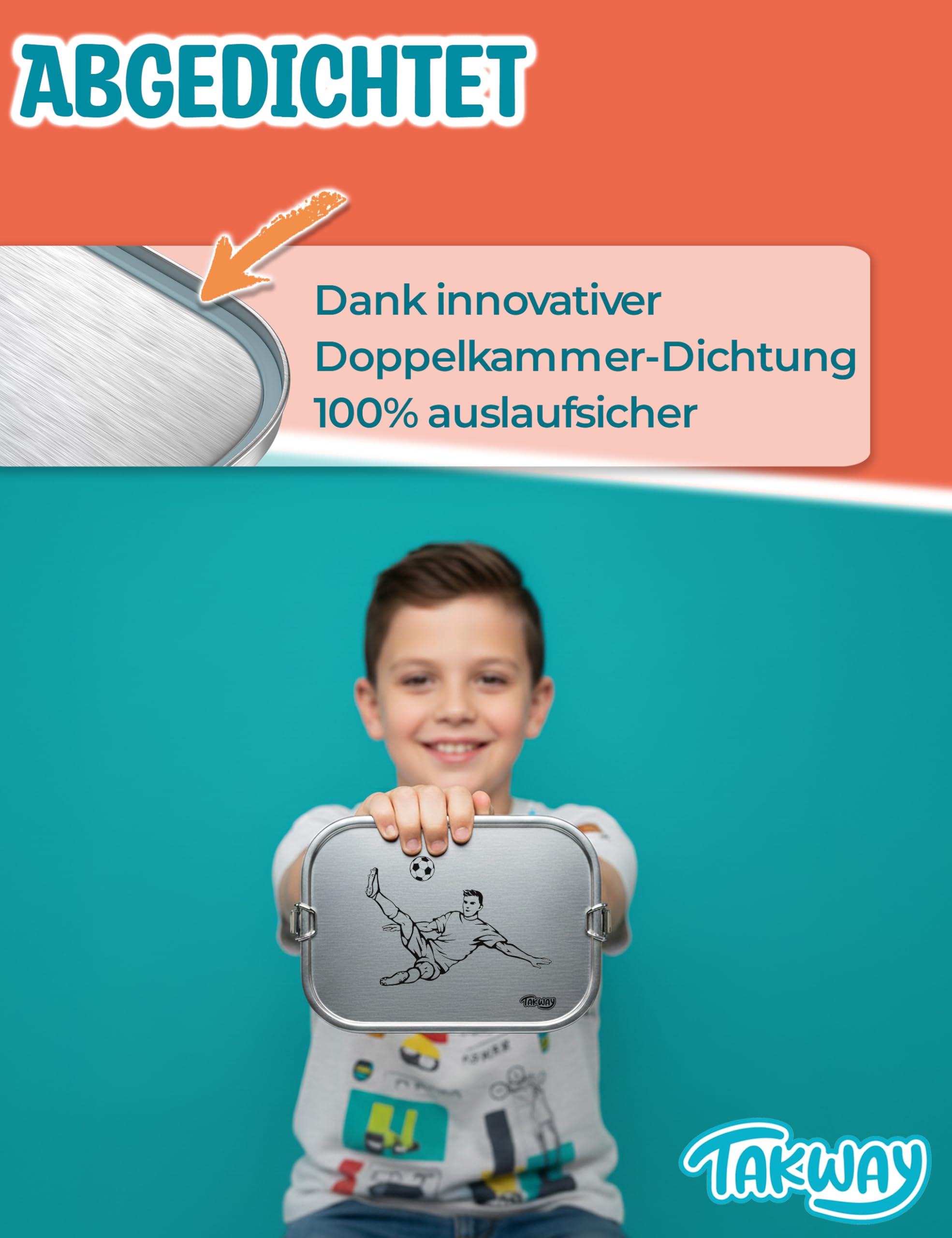 TAKWAY Contenitore per il pranzo per bambini con scomparti, 800 ml, a prova di perdite, con suddivisione variabile, per il pane, per l'asilo e la scuola (unicorno, 3 scomparti