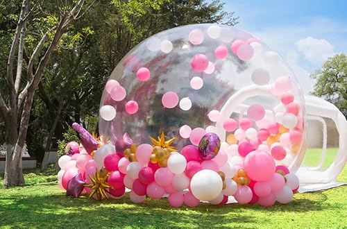Casa de burbujas, cúpula inflable de burbujas para niños, tienda de campaña inflable de PVC con bomba de mano sopladora de aire de 750 W, perfecta