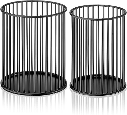 Miniatura 1 de Paquete de 2 soportes metálicos para bolígrafos para escritorio, brochas de maquillaje, portavasos, portalápices, taza para bolígrafos, organizador