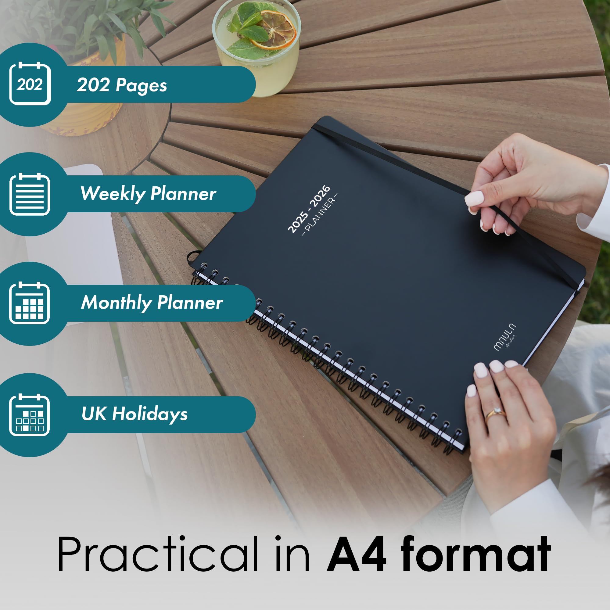 A4 Academic Diary 2026 Week to View, Weekly Planner for Students Study Schedule Notebook, Daily Organiser, Work Schedule Book - Image 3