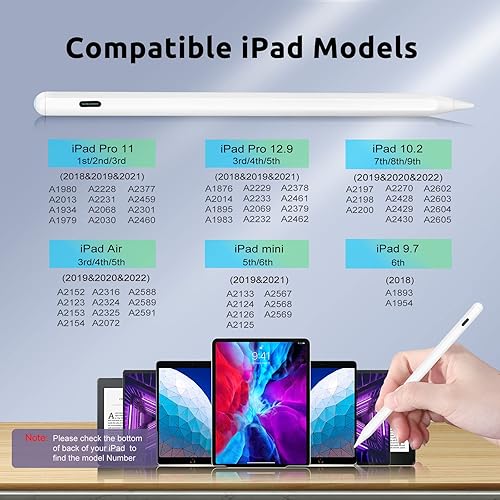Miniatura 6 de Lápiz capacitivo para iPad  Apple Pencil de 2 generación para iPad de 9 generación y 10 generación 2X de carga rápida Active Pencil para iPad Pro 11