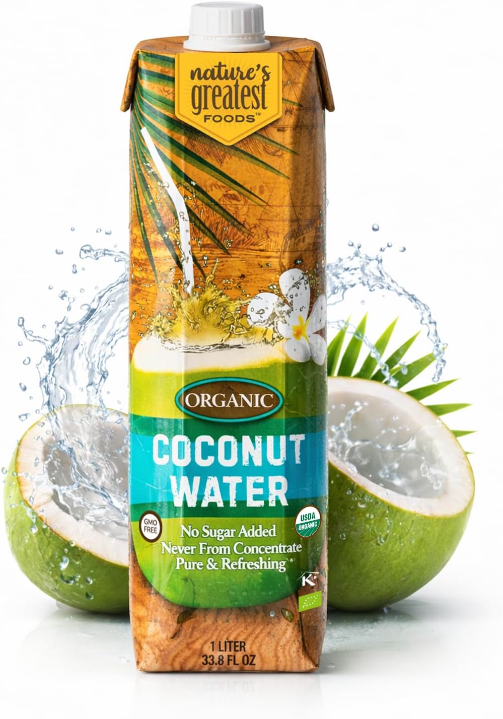 Organic Coconut Water No Sugar Added 33.8 Fl Oz 6Pk