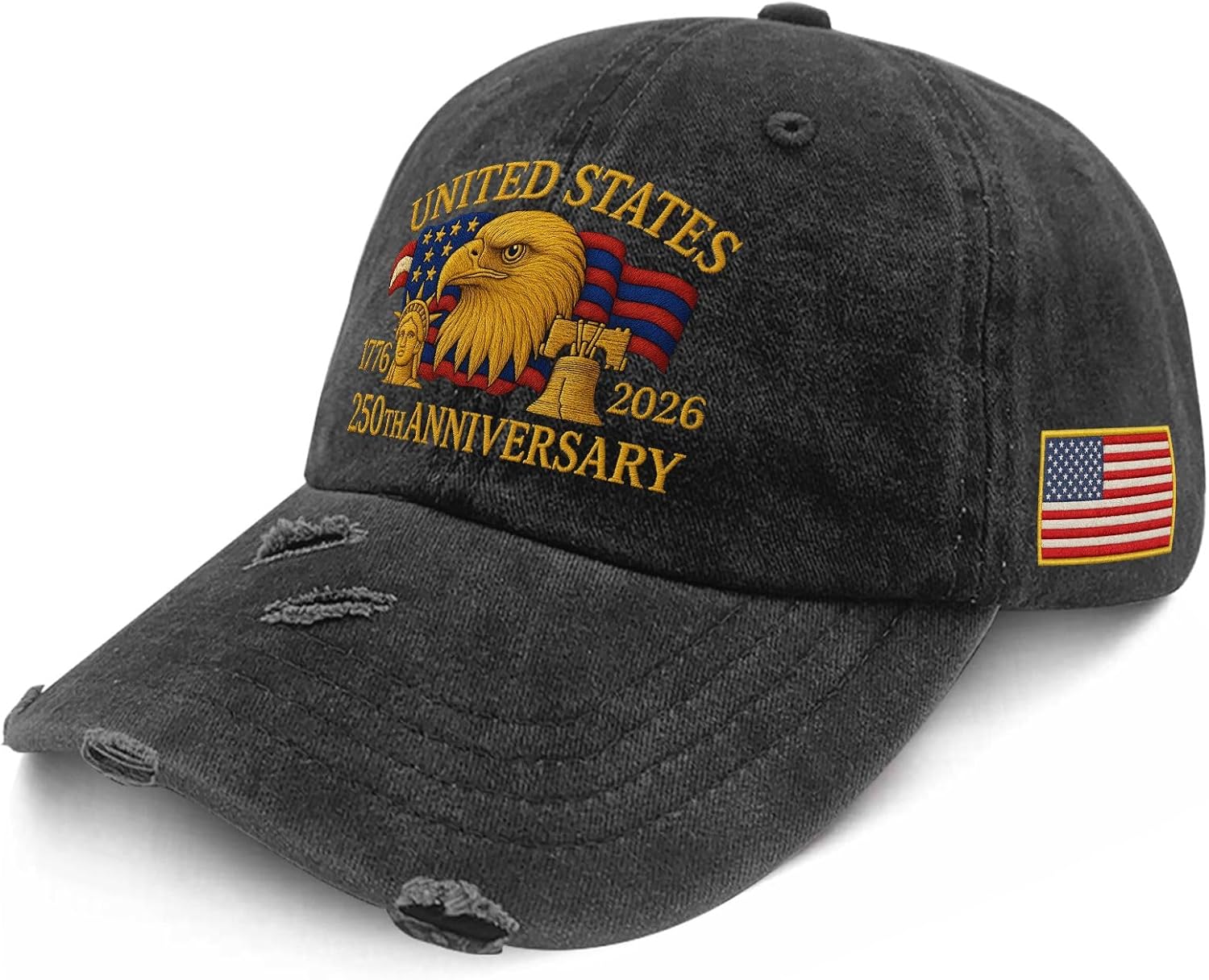 United States 250th Anniversary 250 Years Freedoms 1776-2026 Embroidered Baseball Hat Outdoor Cap for Travelers