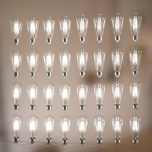 Miniatura 27 de Jensense Edison - Bombillas LED E26 de 6 W, equivalente a 60 W, bombillas LED vintage CRI90+ ST19, bombillas transparentes regulables, 2700 K,