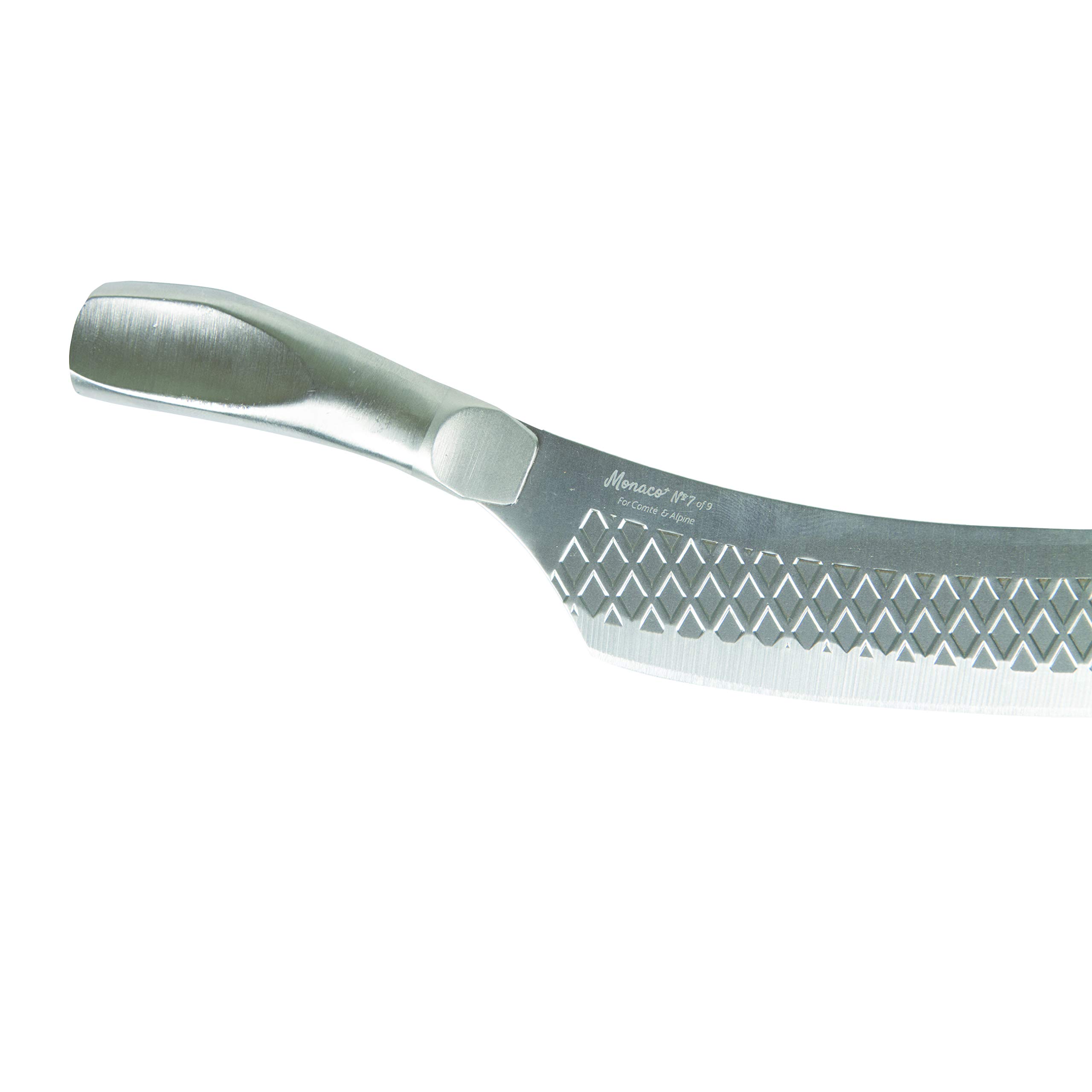Boska Coltello da Formaggio Comté Monaco+ N.7 / Extra antiaderente/Affilatissimo/Modelli di cialda/Argento / 28,5 cm