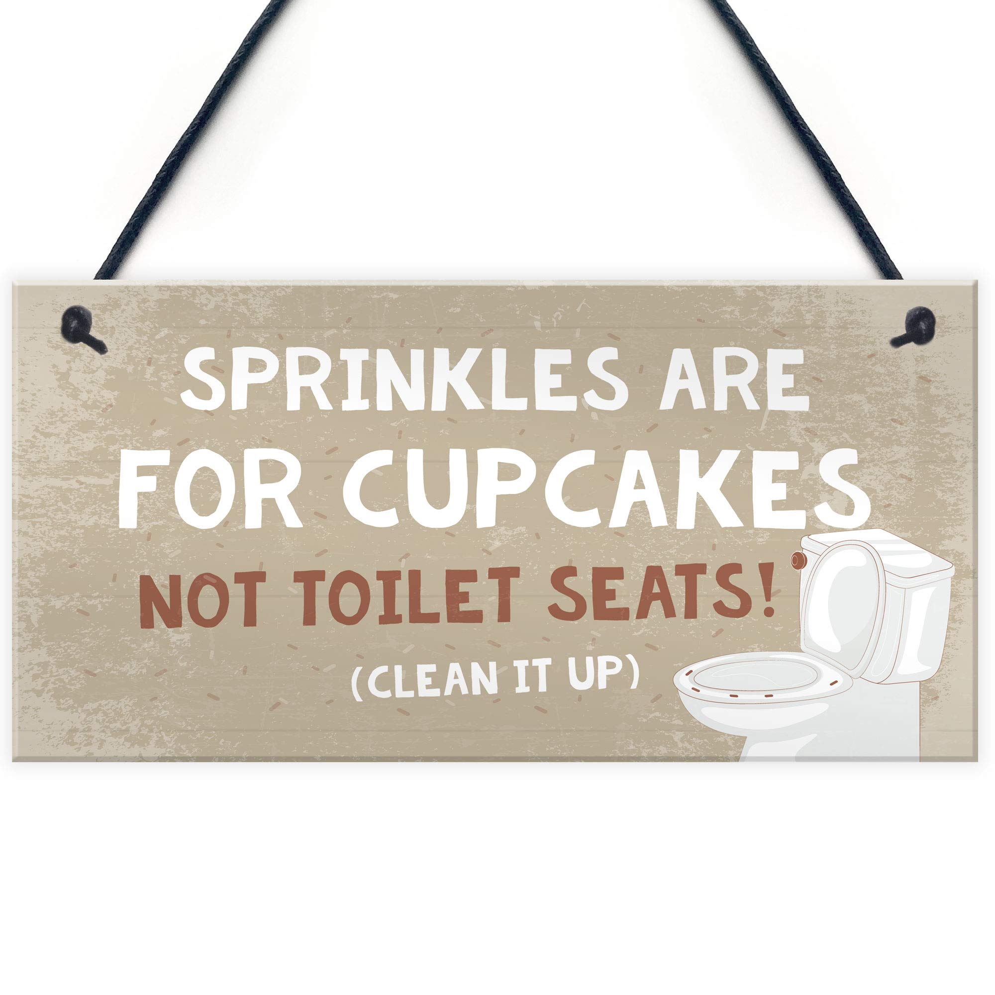 Red Ocean Beige Signs And Plaques For Bathroom/Toilet/Loo Novelty Home Decor Funny Bathroom Gifts